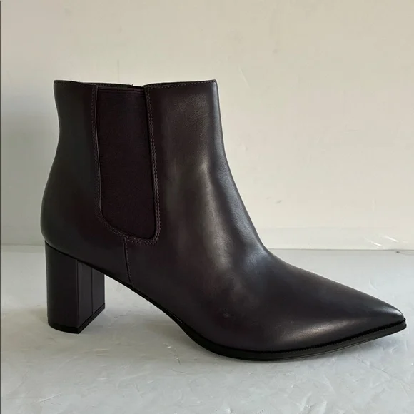 Franco Sarto LEATHER Demmi Pointed Toe Chelsea Ankle Chunky Heel Boot Size 11 - Picture 7 of 13